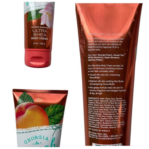 Bath & Body Works Georgia Peach Sweet Tea Ultra Shea Cream BODY LOTION 8 OZ - Picture 8 of 9